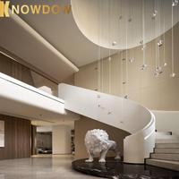 KNOWDOW Marches d'escalier Revêtement de sol intérieur de luxe Style moderne Courbe Bois massif Hôtels Application intérieure