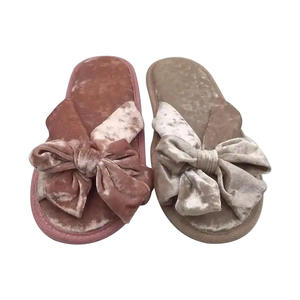 Pantofole da casa donna <span class=keywords><strong>con</strong></span> fiocco Memory Foam in velluto liscio Sexy morbide pantofole trapuntate da interno - Product Image 5