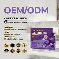 Bâtonnets liquides liposomales de L-Glutathion saveur raisin, complément à dose unique pratique, fournisseur de services d'étiquetage personnalisé