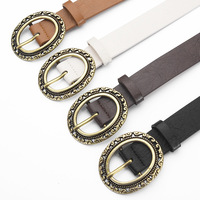 Ceinture vintage pour femme, ceinture de créateur, ceinture western personnalisée de haute qualité, ceinture en PU, fabrication de boucles ornées, accessoire de mode multicolore