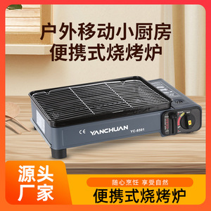 Réchaud à gaz portable en acier inoxydable pour le camping en plein air, brûleur de cuisson avec pare-vent pour pique-nique et barbecue - Product Image 5