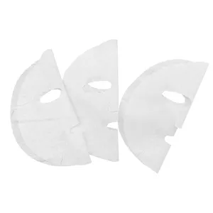 Mascarilla facial de algodón para el cuidado de la piel, de fibra de pulpa de 40gsm cubrebocas, color blanco