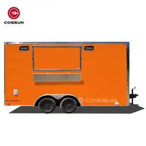 American Standard Square Top Outdoor Ice Cream Fast Food Truck Remorque mobile à vendre