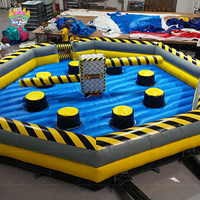 Prix bas, AirFunPro, jeu gonflable écologique en bâche PVC, parcours d'obstacles Meltdown, Wipe Out