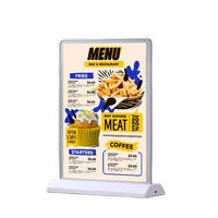 Support de menu de table pour restaurant, boîte à lumière LED double face portable et rechargeable, vente en gros personnalisée