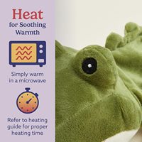 Peluche d'animal en peluche d'alligator super doux, jouet mignon pondéré chauffé au micro-ondes, oreiller cadeau soulageant le stress