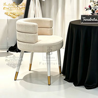 Chaises de banquet de mariage de luxe en velours blanc et acier inoxydable au design moderne en gros
