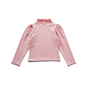Vendita all'ingrosso di nuove magliette a collo semi-alto in stile coreano per ragazze, ideali per l'autunno, <span class=keywords><strong>con</strong></span> motivo floreale primaverile e grazioso. - Product Image 5