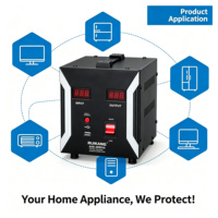 Stabilisateur de tension monophasé CA 500VA-5000VA à prix d'usine, affichage LCD, régulateur de tension automatique 220V, protection contre les surtensions USB, CE