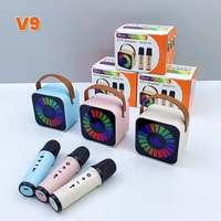 V9 Enceinte de karaoké avec microphone, haut-parleur Bluetooth pour fêtes en extérieur et soirées en famille