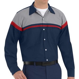 เสื้อเชิ้ตทำงานผู้ชายสีแดงเข้ม/กุหลาบ/สีเทาอ่อนขนาด2X-Large - Product Image 2