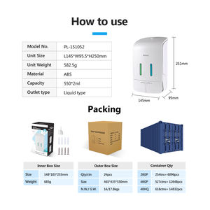酒店浴室配件壁挂式1100毫升手动按压双泵洗发水沐浴露洗手液分配器 - Product Image 6