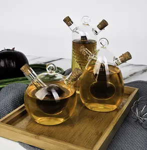 Thiết kế mới đồ dùng nhà bếp Sản phẩm độc đáo cao Borosilicate hộ gia đình kín nước sốt giấm nhà bếp dầu thủy tinh gia vị chai