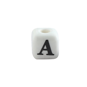 Perles carrées en céramique blanches de 8 mm avec 26 lettres anglaises et grand trou, idéales pour la fabrication de bijoux DIY – Vente chaude - Product Image 5