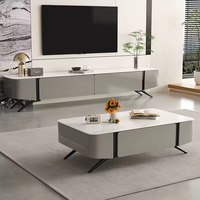 Ensemble de meuble TV en bois en gros, style luxe léger, support TV moderne avec rangement, meuble TV haut de gamme pour salon, pour la maison