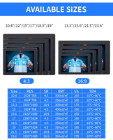 10.1 15.6 21.5 23.8 pouces lumière du soleil extérieure haute luminosité 1000-1500 Nits industriel VESA panneau écran tactile moniteur LCD affichage