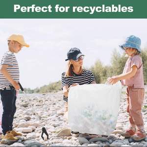 Biodegradable PE Heavy Duty Reusable T-Shirt Carry-Out <b>Packaging</b> <b>Bags</b> 19x10x32 for Supermarket & Grocery Use - Product Image 2