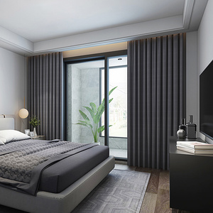 Rideaux occultants de style moderne, isolants thermiques, protection UV, télécommande, tissu polyester, élégants, pour toutes les saisons - Product Image 3