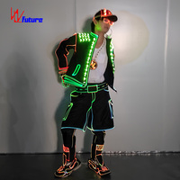 Costume de danse lumineux LED, tenue de performance futuriste, vêtements lumineux pour scène, pour DJ, spectacle, concert, festival, fête