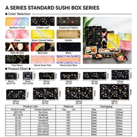 Vassoio per Sushi Personalizzato con Stampa Sakura, Monouso, in PVC per Alimenti, con Coperchio Trasparente, Confezione Giapponese da Asporto per Sashimi
