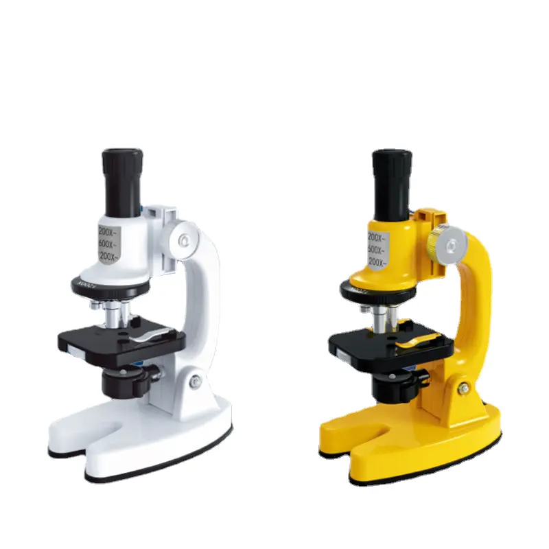 HY mainan mikroskop HD anak, set mainan Sekolah Dasar Sains biologi kaca pembesar peralatan laboratorium edukasi gif