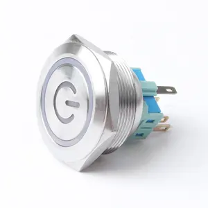 30mm 6 Pin Stainless steel 220 volt waterproof momentary push button switch