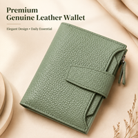 Dompet Kulit Khusus Wanita dengan Tempat Kartu RFID |   Dompet Kulit Mewah Cartera Mujer |   Pemegang Kartu Kredit