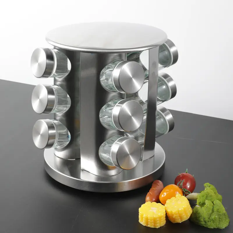 Porte-épices organisateur pour support de comptoir avec bocaux étagère à épices tournante pot à épices rotatif pour la cuisine