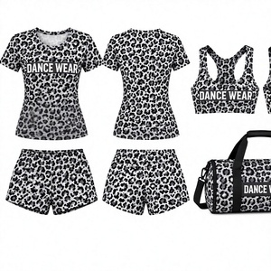 Custom <b>Dance</b> Wear Set Women <b>Dance</b> Practice Outfit <b>Crop</b> <b>Top</b> T Shirt Shorts Sublimation <b>Dance</b> Team Training Sportswear OEM ODM - Product Image 1