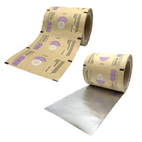Rollo de envasado de alimentos flexible sellado con calor laminado de papel de aluminio plástico embalaje automático impreso digital para crutones