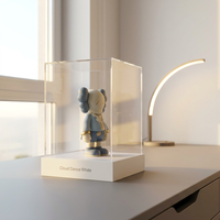 Vitrine en acrylique ultra-transparente de qualité muséale avec gravure au micro-laser, forme personnalisée, style art populaire, multi-usages