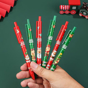 NP-105 Bolígrafo retráctil de plástico con diseño navideño, tinta de gel de 0.5 mm, bolígrafo promocional navideño, bolígrafo con logotipo personalizado, artículos de papelería navideños - Product Image 2
