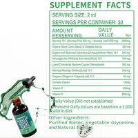En stock : Liquide oral aigre-doux à base d'algues, d'huile de Moringa, de curcuma, d'huile de graines noires, de sauge et d'herbe des abeilles, Gouttes buvables, procure de l'énergie