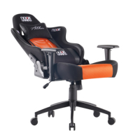 Chaise de jeu en maille orange avec oreiller pour bureau à domicile et chaise inclinable pour joueur sur PC avec appui-tête