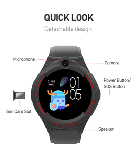 Le plus récent 1.28 ''Android 4G enfants montre intelligente SOS enregistrement vidéo surveillance à distance carré IPS IP67-Fashion montre intelligente pour les enfants - Product Image 5