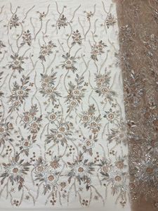 Embroidered <strong>Sequin</strong> Lace Fabric 100% Polyester Eco-Friendly Breathable Medium Weight Skin-friendly Soft for Wedding Dresses - Product Image 4