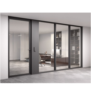 120 मिमी आधुनिक साउंडप्रूफ डबल ग्लास विभाजन दीवार कार्यालय गोदाम और कार्यालय के लिए एल्यूमीनियम फ्रेम के साथ - Product Image 2