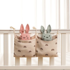 Organizer per Culla in Puro Cotone Multiuso con Cordoncini Regolabili per Conservazione e Organizzazione nel Camerino - Product Image 2