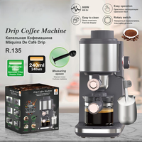 Machine à café semi-automatique, extraction à pression de 5 bars, machine à expresso avec mousseur à lait, cafetières électriques à filtre pour la maison