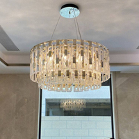 Lustre moderne en cristal à plusieurs niveaux, luminaire suspendu en cascade pour hall d'hôtel, escalier, atrium, projet de villa, décoration intérieure