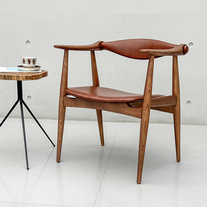 Fauteuil de <span class=keywords><strong>salon</strong></span> moderne en bois de frêne massif avec dossier flottant, finition à pores ouverts, fauteuil d'appoint rembourré <span class=keywords><strong>pour</strong></span> <span class=keywords><strong>salon</strong></span> - Product Image 4