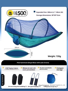 Taşınabilir Açık Salıncak Hamak Dayanıklı Eğlence Otomatik Sivrisinek geçirmez Çadır Hızlı açılan Dayanıklı Naylon Kamp Hamak - Product Image 3