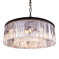 Lampe suspendue en cristal en forme de tambour à trois niveaux, luminaire moderne pour restaurant