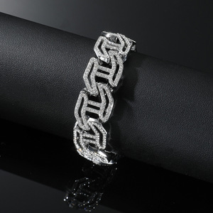 Novedad 2026: Pulsera de cadena cubana de aleación con letra H hueca, estilo hip-hop, unisex, collares de cadena, joyería de moda al por mayor - Product Image 5