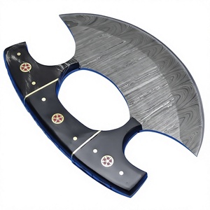 Custom Handmade Damascus Steel Ulu <b>Knives</b> with Wood Handle and Fine Leather Case Eco-Friendly Customizable Ulu Knifes - Product Image 4