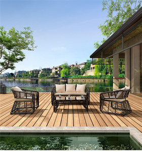 Bộ Bàn Ghế Sofa Và Ghế Mây Đan Ngoài Trời - Product Image 4