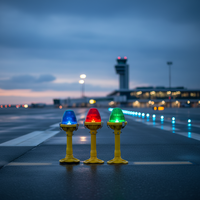 Lampe de balise en T surélevée halogène à LED LTL-303-H10A émettant des lumières d'obstruction d'aviation vertes et bleues pour les aéroports