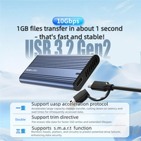 Boîtier SSD M.2 NVMe en aluminium USB3.2 Gen2 10 Gbps sans outil, compatible avec les clés M et B/M 2242/2260/2280, capacité maximale 8 To
