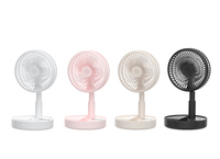 Ventilateur Électrique Portable Pliable avec Haut-Parleur, 4 Vitesses, Sans Fil, Rechargeable, pour Voiture et Bureau