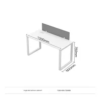 Bureau de travail moderne et simple BETUXE, cadre en fer, réglable, pour 2/4/6 personnes, avec cloison de séparation pour le personnel